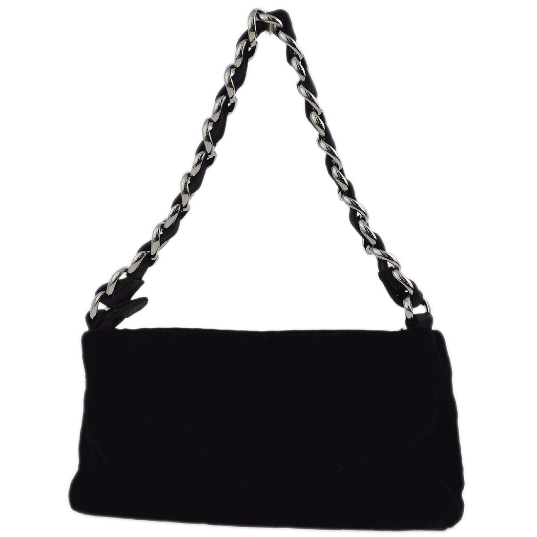 Chanel Black Satin Chain Handbag