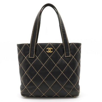Chanel  Chanel WILDSTETCH COCOno mark TORETH BAG HANDBAG LEADER BLACK BLACK GOLD A18126