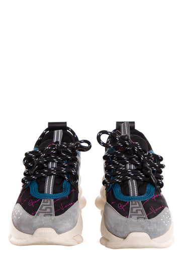 Versace Black & Blue Suede Sneakers SZ 7.5