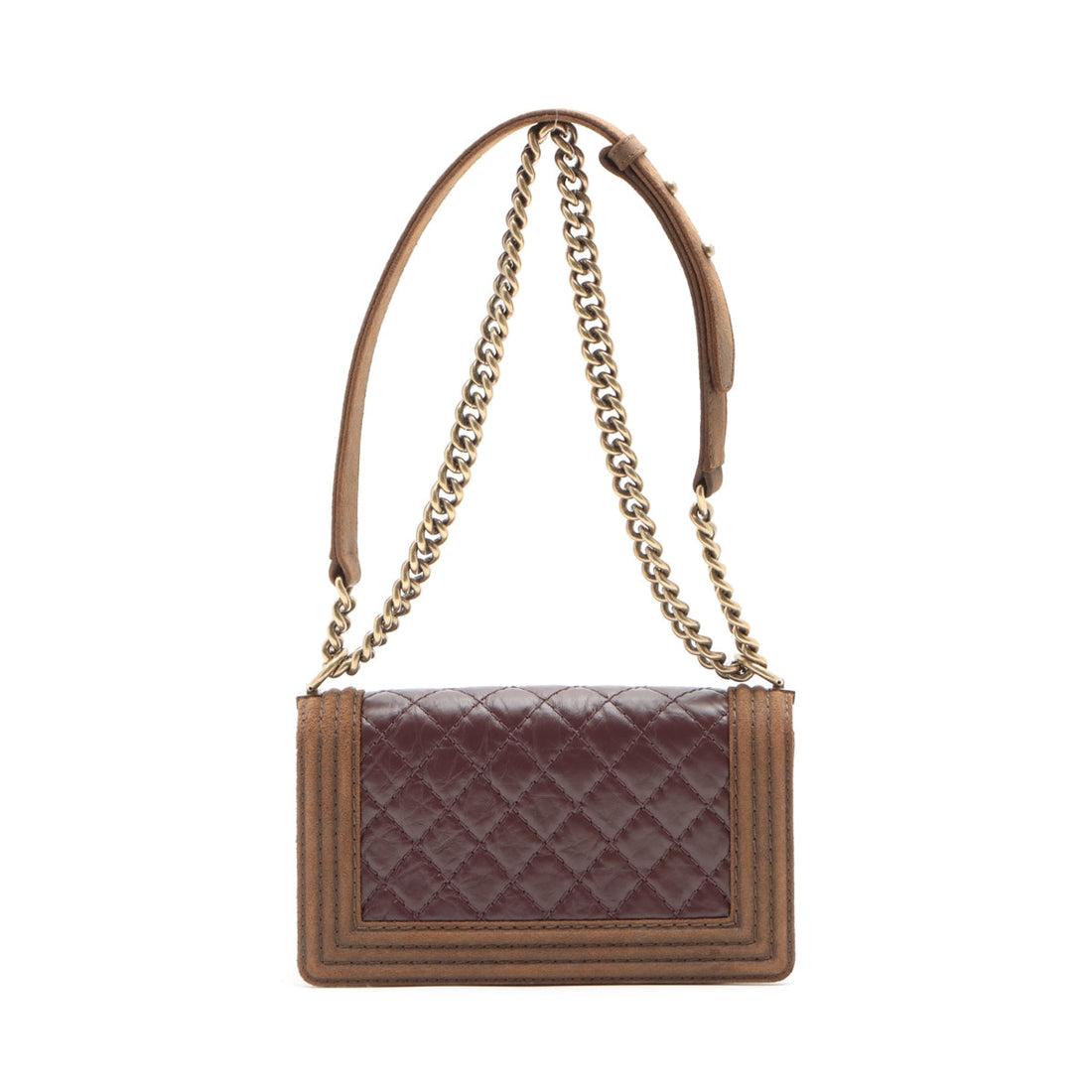 Chanel Boy  Chanel Leather X Sword Chain Shoulder Bag Brown Gold  18th