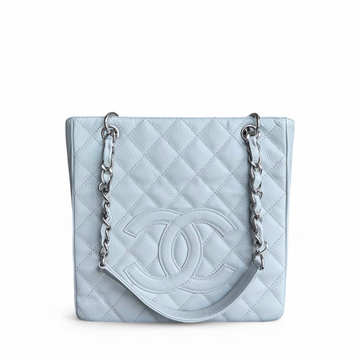 Chanel PST Petite Shopping Tote - Togo/epsom/caviar/clemence/callfskin/cowhide/lambskin Quilted Light Mint Cyan Silver Hardware