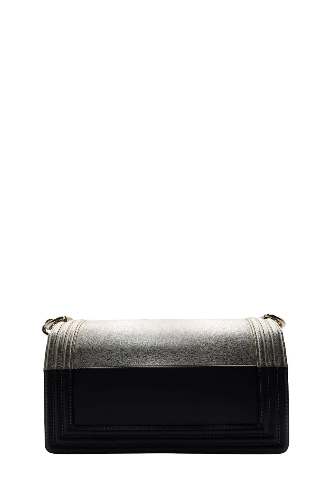 Bicolour Medium Boy Flap Bag Gold, Black