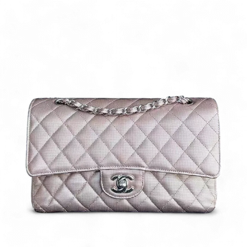 Chanel CalBNkin Classic Flap Double Flap Metallic Pixelated Pixel Limited Edition Pink Silver Hardware No 21
