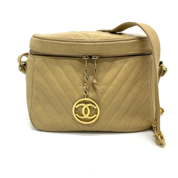 Beige Leather Chanel Shoulder Bag