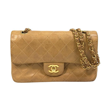 Beige Leather Chanel Shoulder Bag