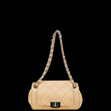 Beige Leather Chanel Handbag