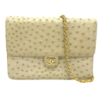 Beige Leather Chanel Shoulder Bag