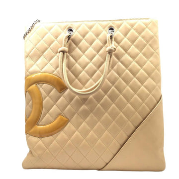 Beige Leather Chanel Handbag