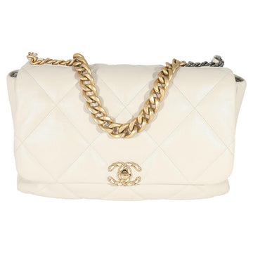 Beige Leather Chanel Flap Bag