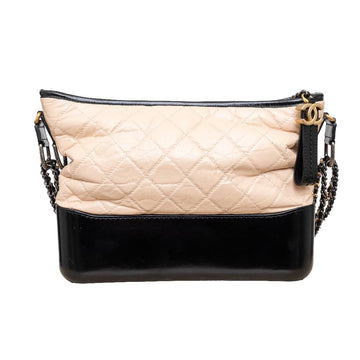 Beige Leather Chanel Crossbody Bag