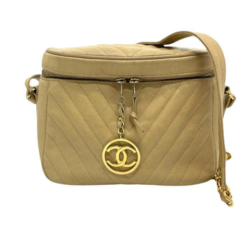 Beige Leather Chanel Vanity