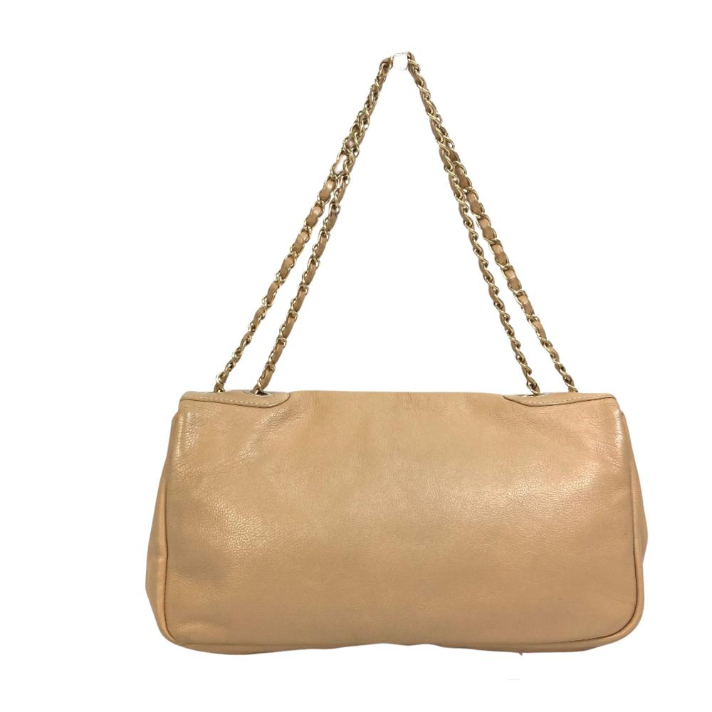 Beige Leather Chanel Sports CC Logo