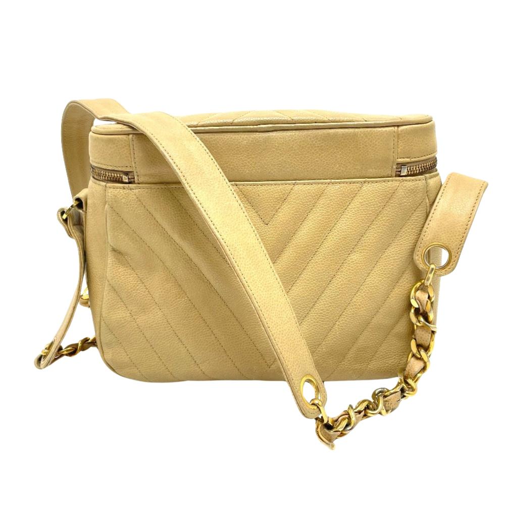 Beige Leather Chanel Vanity