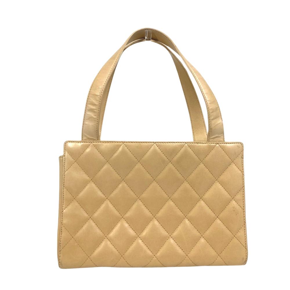 Beige Leather Chanel Handbag