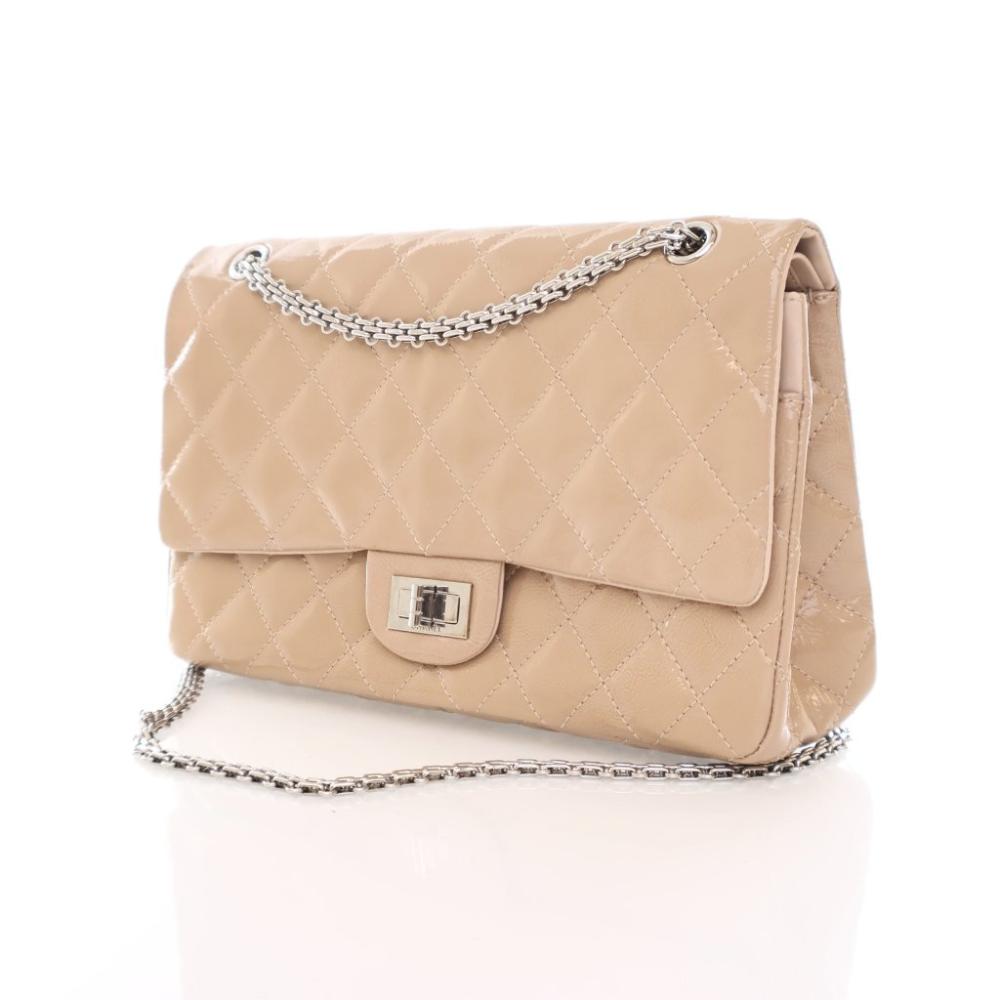 Beige Leather Chanel Handbag