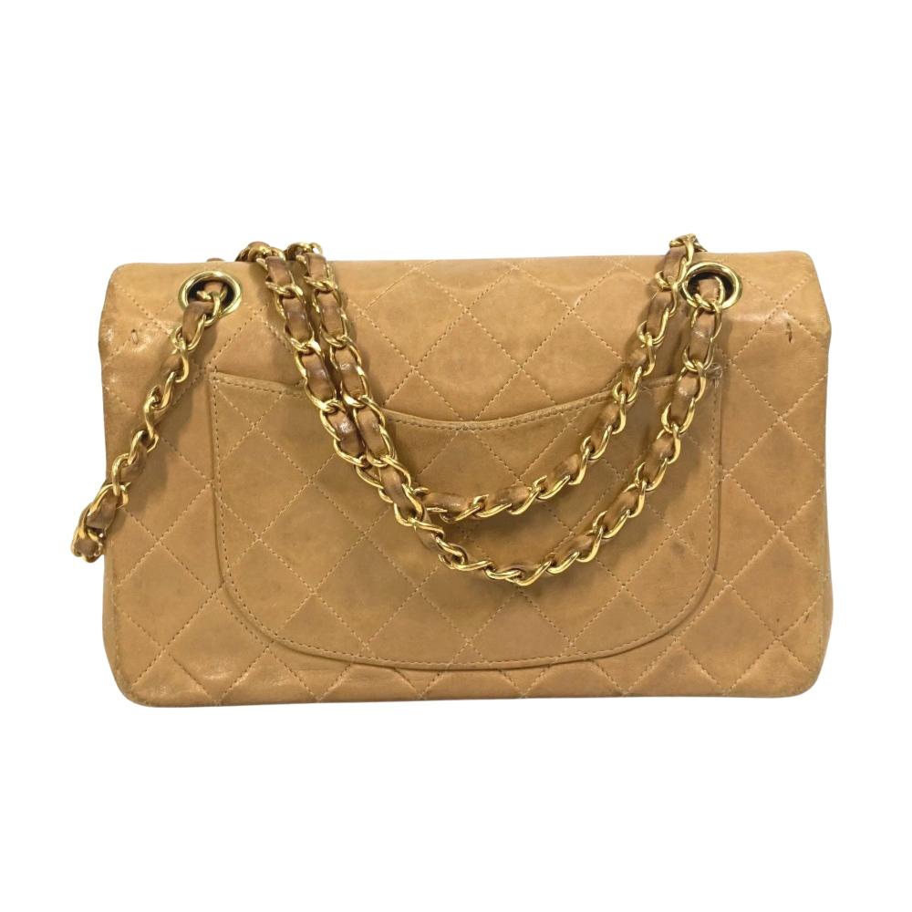Beige Leather Chanel Shoulder Bag