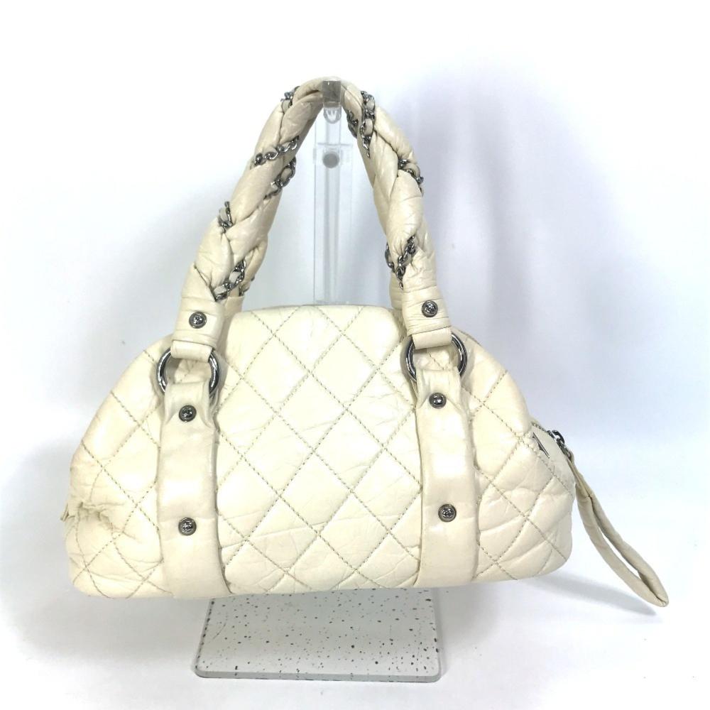 Beige Leather Chanel Handbag