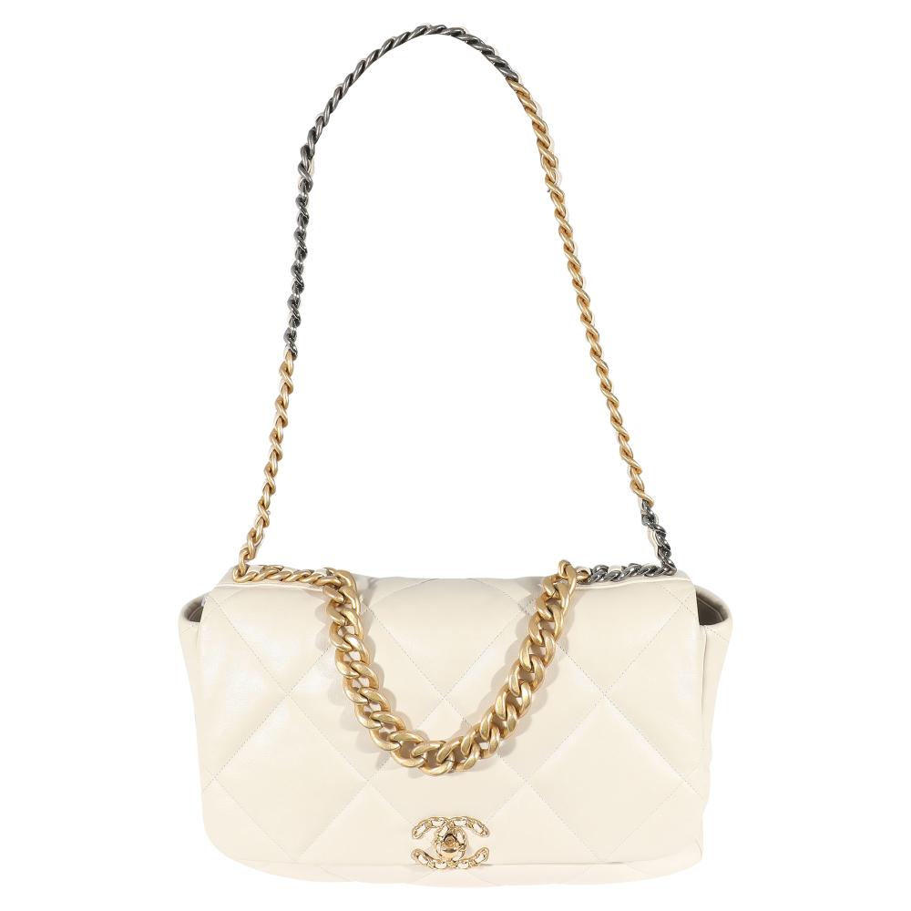 Beige Leather Chanel Flap Bag