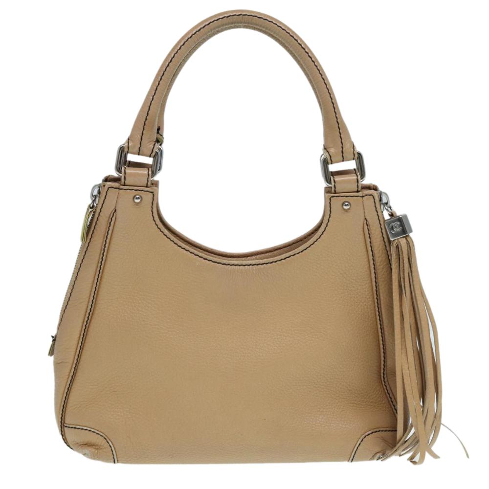 Beige Leather Chanel Handbag