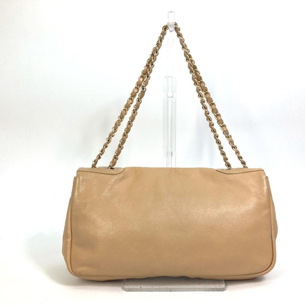 Beige Leather Chanel Shoulder Bag