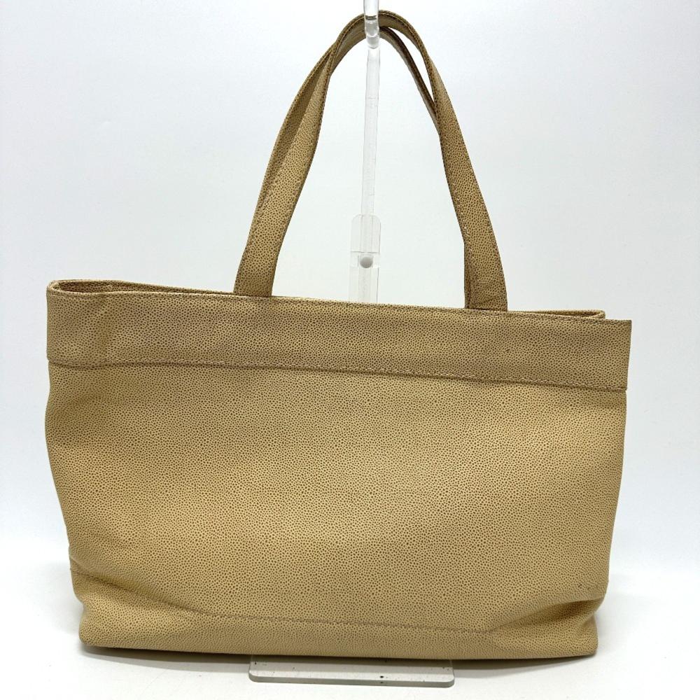 Beige Leather Chanel Tote