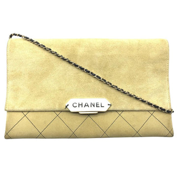 Beige Suede Chanel Crossbody Bag