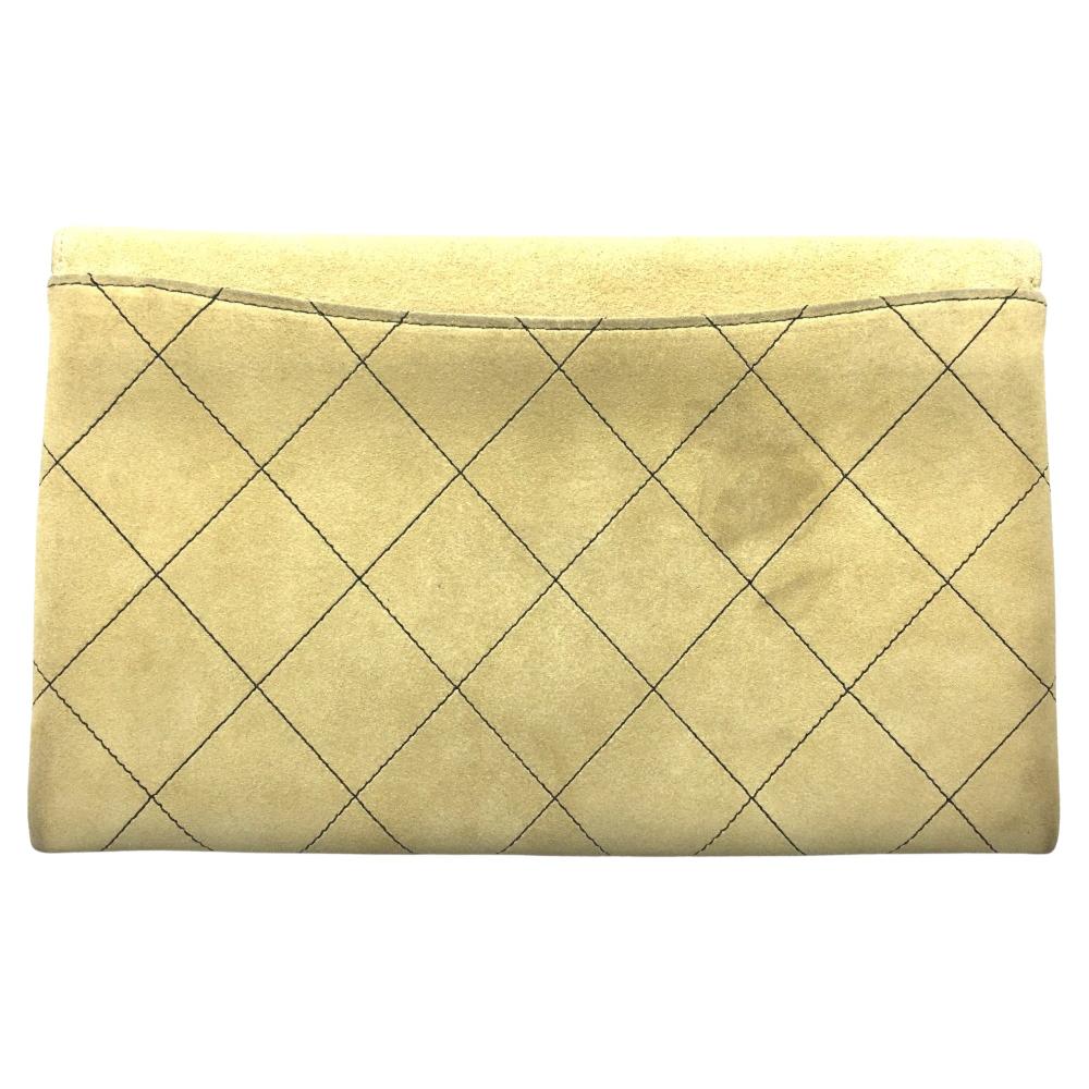 Beige Suede Chanel Crossbody Bag