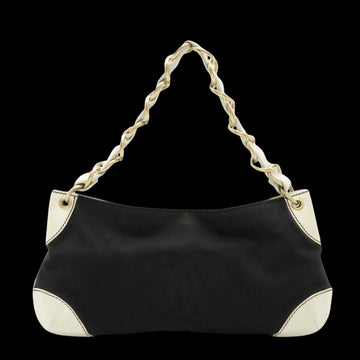 Black Canvas Chanel Shoulder Bag
