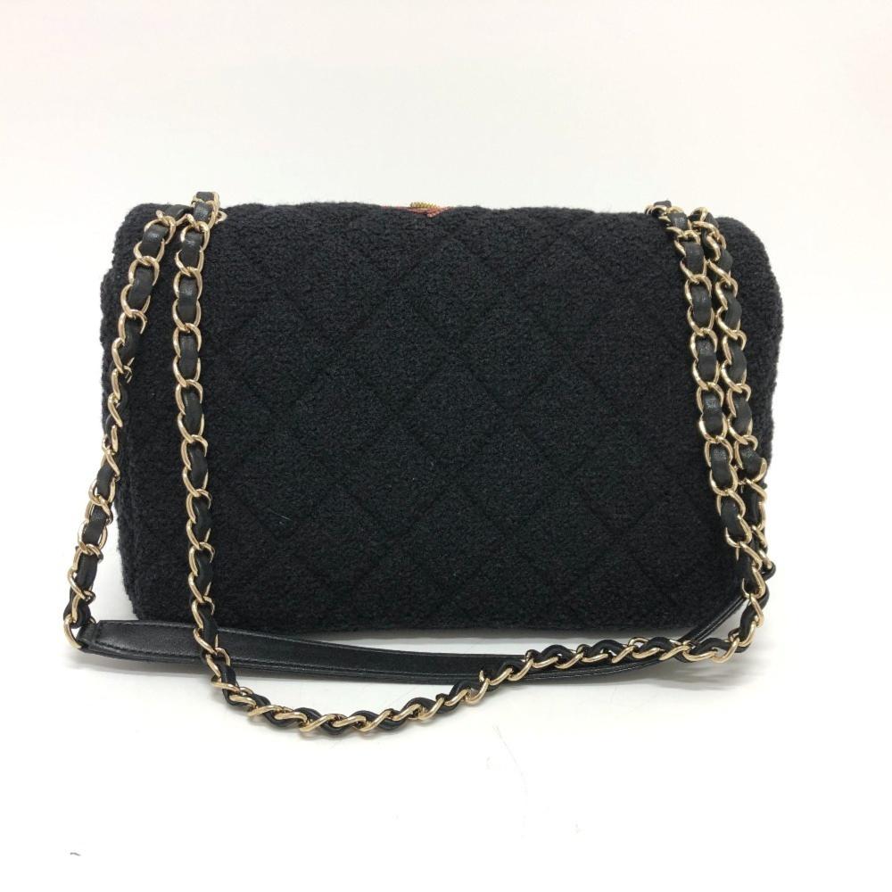Black Canvas Chanel Shoulder Bag