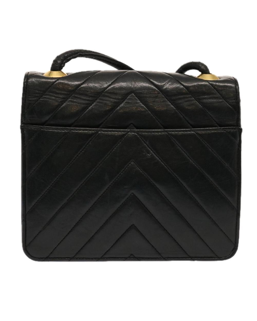 Black Canvas Chanel Shoulder Bag
