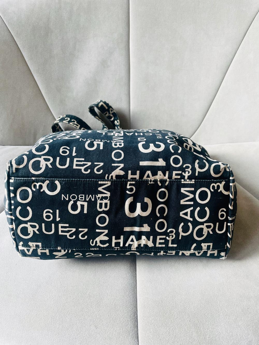 Black Canvas Chanel Shopper