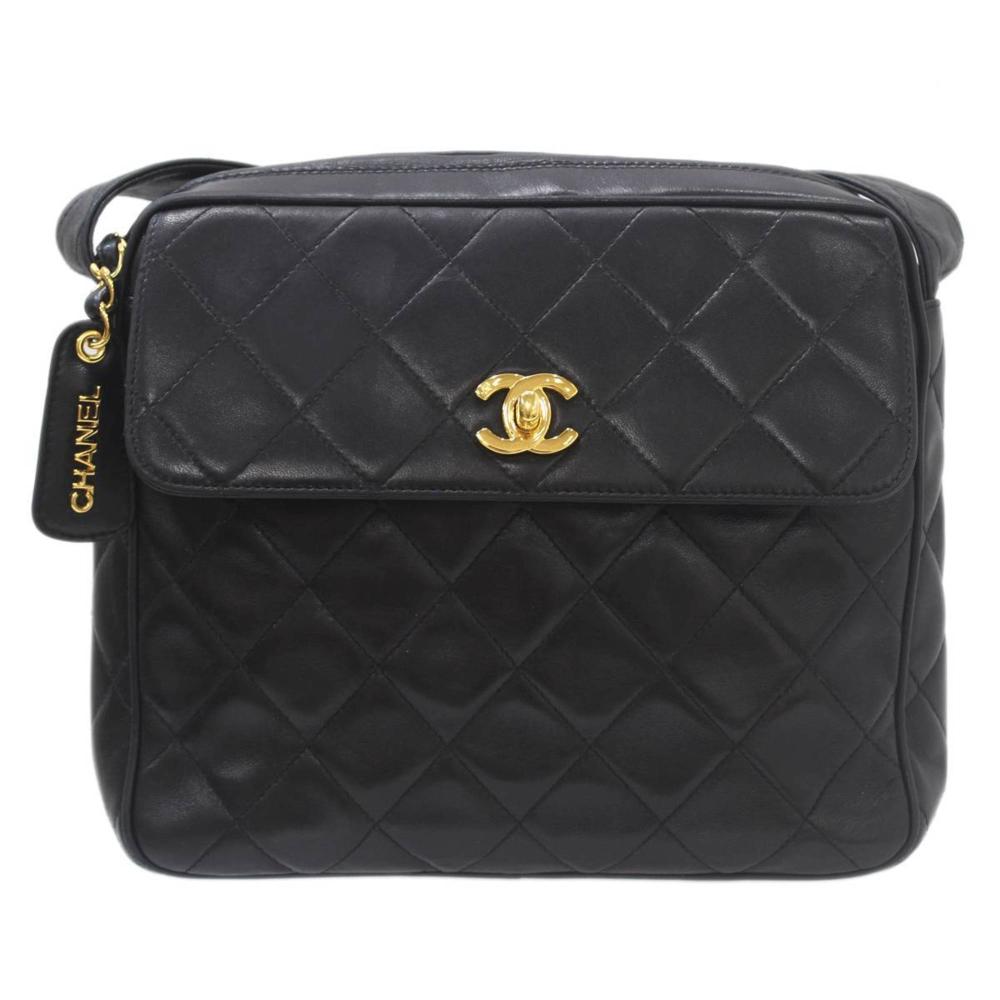 Black Fabric Chanel Shoulder Bag