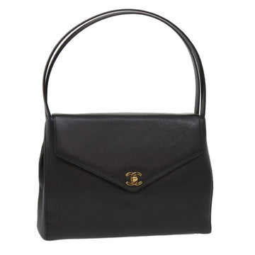 Black Leather Chanel Shoulder Bag