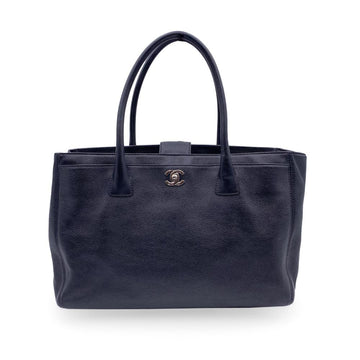 Black Leather Chanel Tote