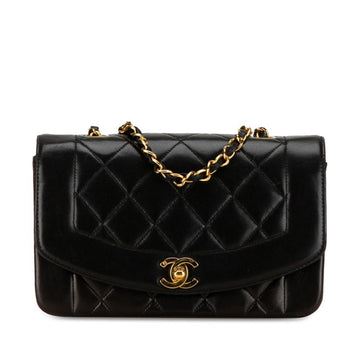 Black Leather Chanel Shoulder Bag