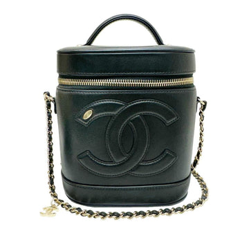 Black Leather Chanel Handbag