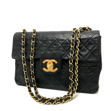 Black Leather Chanel Shoulder Bag