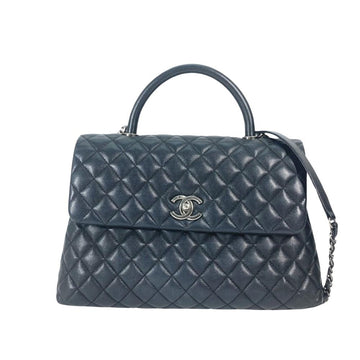 Black Leather Chanel Handbag