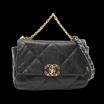 Black Leather Chanel Handbag