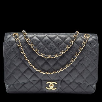Black Leather Chanel Flap Bag