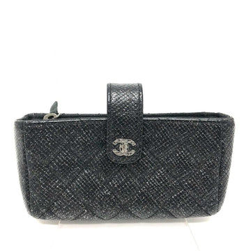 Black Leather Chanel Pouch