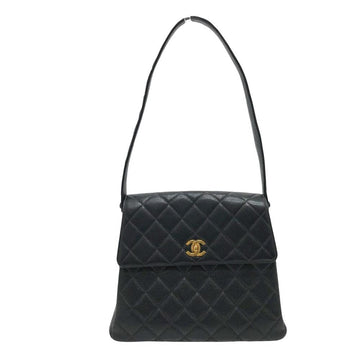 Black Leather Chanel Shoulder Bag