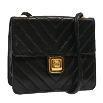 Black Leather Chanel Shoulder Bag