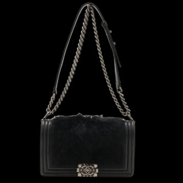Black Leather Chanel Shoulder Bag