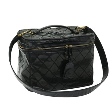 Black Leather Chanel Cosmetic Pouch