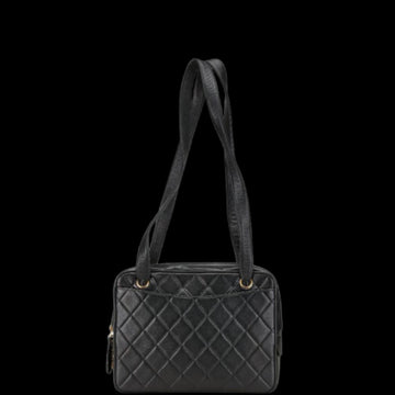 Black Leather Chanel Shoulder Bag
