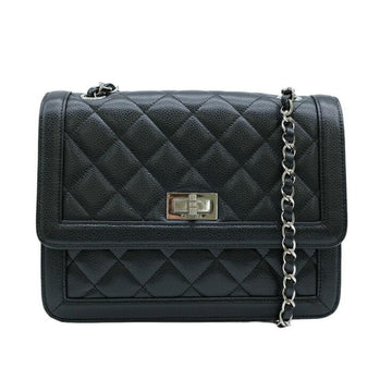 Black Leather Chanel Shoulder Bag