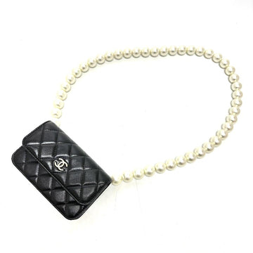 Black Leather Chanel Wallet On Chain