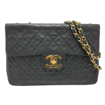 Black Leather Chanel Shoulder Bag
