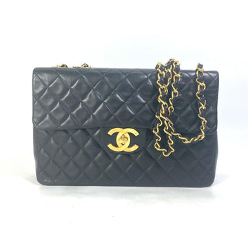 Black Leather Chanel Shoulder Bag